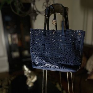 Michael Kors Dark Blue Pool Tote Bag